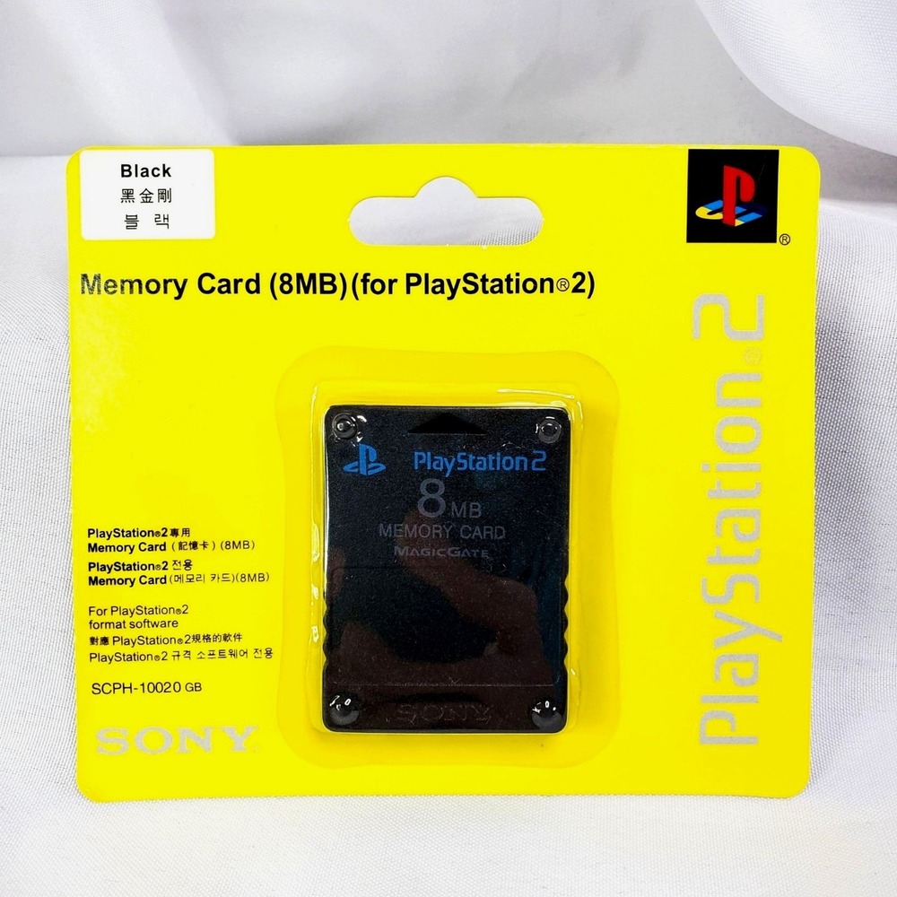 Sony PlayStation 2 8MB Memory Card Black SCPH-10020 GB New Sealed